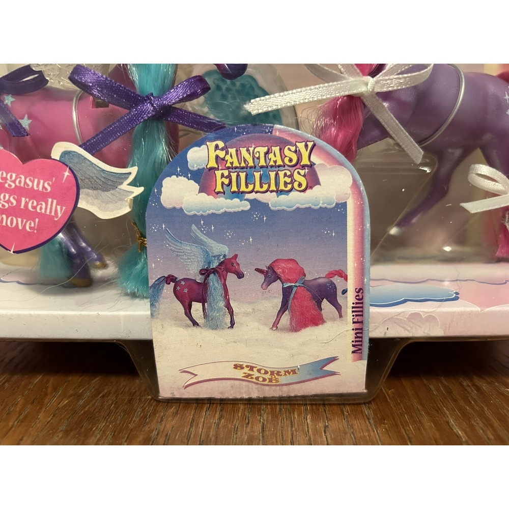 NEW (1996) Fantasy Fillies Mini Fillies Pegasus Horses Storm & Zoe Hard To Find - Picture 2 of 16